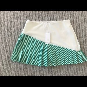 Tory Burch Sport Striped Pleated Skirt